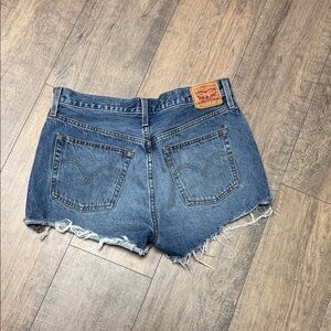 Levi's 501 Distressed Blue Denim Shorts
